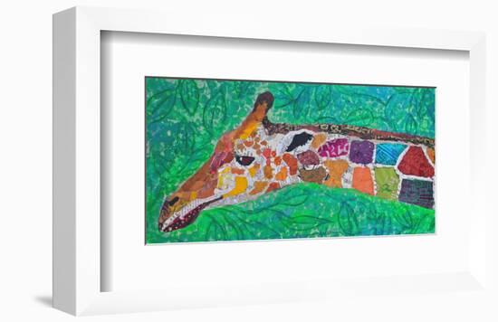 Giraffe Green-null-Framed Art Print