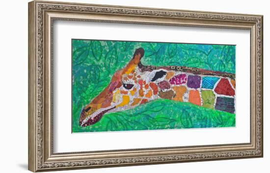 Giraffe Green-null-Framed Art Print