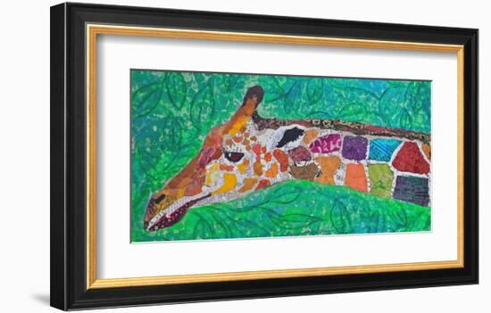 Giraffe Green-null-Framed Art Print