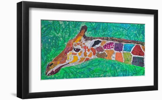 Giraffe Green-null-Framed Art Print
