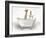 Giraffe In Bathtub-Matthew Piotrowicz-Framed Art Print