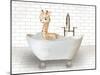 Giraffe In Bathtub-Matthew Piotrowicz-Mounted Art Print