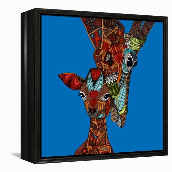 Giraffe Love-Sharon Turner-Framed Stretched Canvas