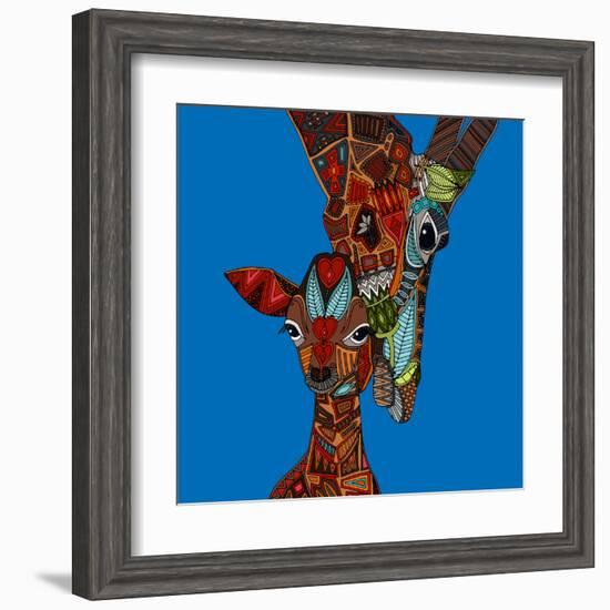 Giraffe Love-Sharon Turner-Framed Art Print