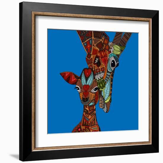 Giraffe Love-Sharon Turner-Framed Art Print