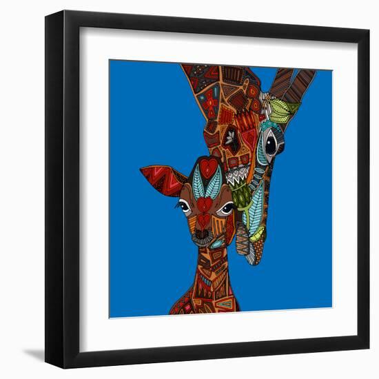 Giraffe Love-Sharon Turner-Framed Art Print