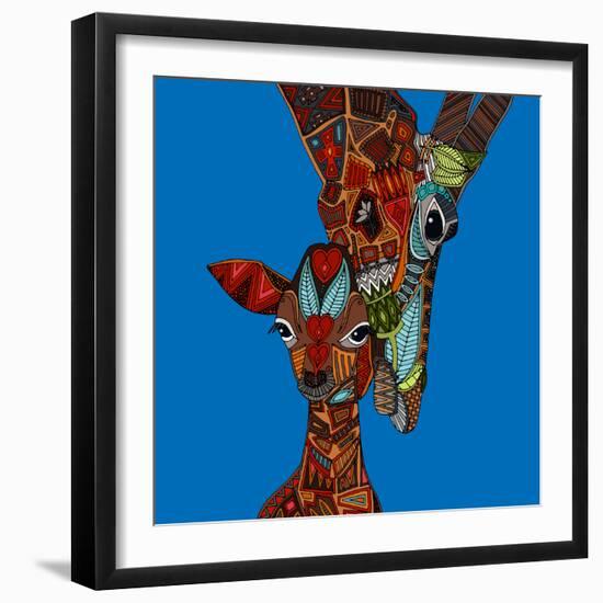 Giraffe Love-Sharon Turner-Framed Art Print