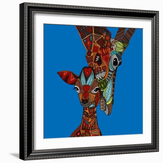 Giraffe Love-Sharon Turner-Framed Art Print