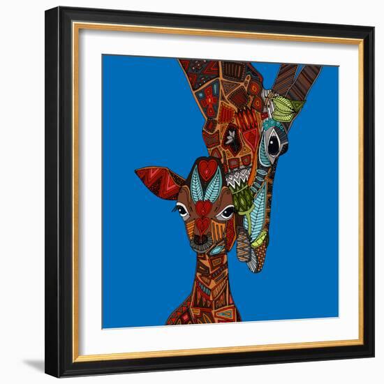 Giraffe Love-Sharon Turner-Framed Art Print