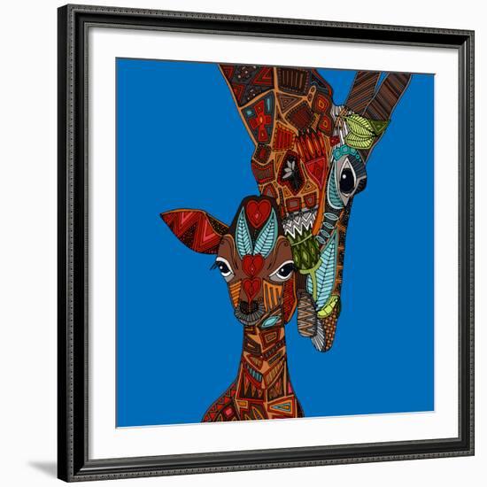 Giraffe Love-Sharon Turner-Framed Art Print