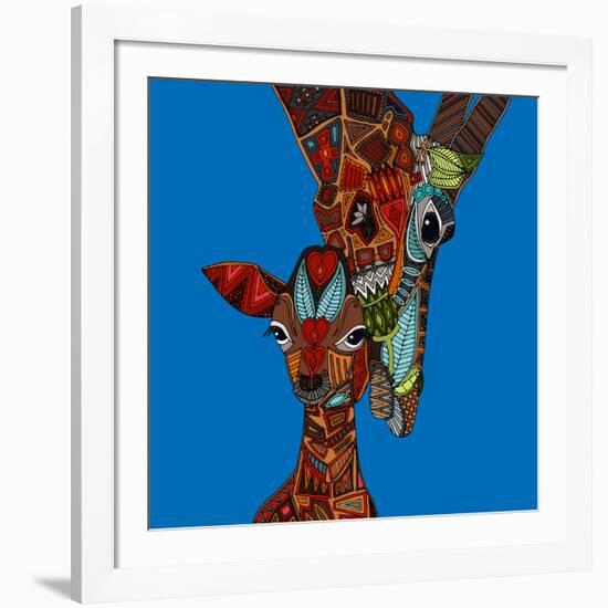 Giraffe Love-Sharon Turner-Framed Art Print