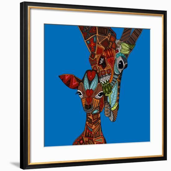 Giraffe Love-Sharon Turner-Framed Art Print