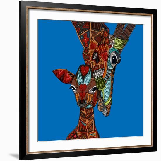 Giraffe Love-Sharon Turner-Framed Art Print