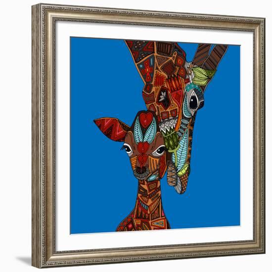 Giraffe Love-Sharon Turner-Framed Art Print