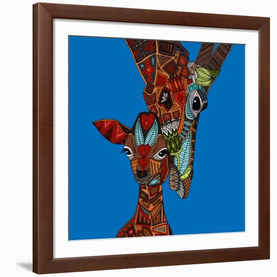 Giraffe Love-Sharon Turner-Framed Art Print