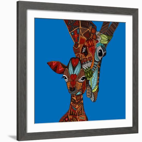 Giraffe Love-Sharon Turner-Framed Art Print