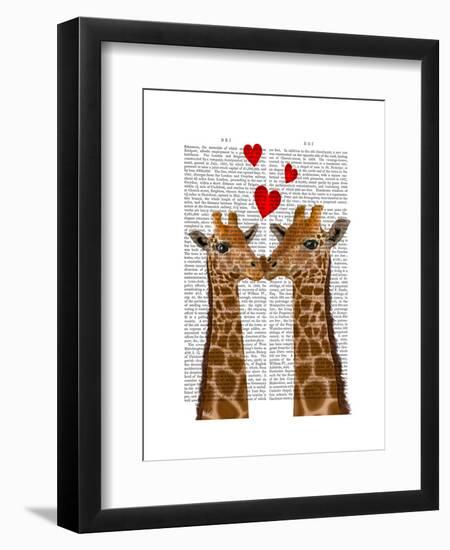 Giraffe Love-Fab Funky-Framed Art Print