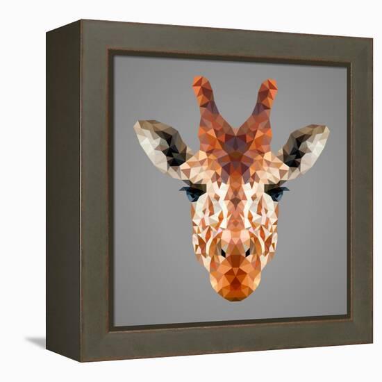 Giraffe Low Poly Portrait-kakmyc-Framed Stretched Canvas