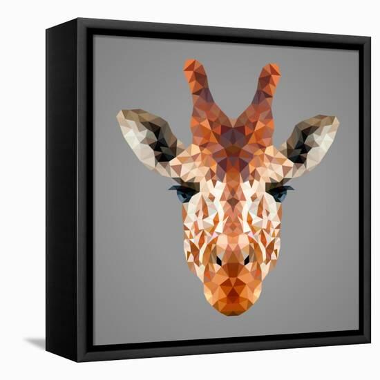 Giraffe Low Poly Portrait-kakmyc-Framed Stretched Canvas