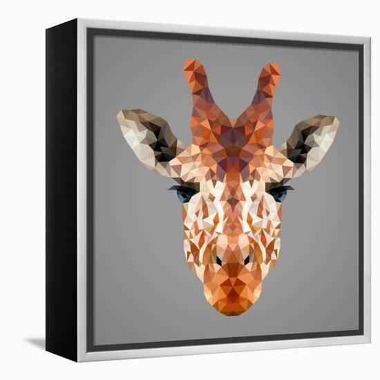 Giraffe Low Poly Portrait-kakmyc-Framed Stretched Canvas