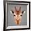 Giraffe Low Poly Portrait-kakmyc-Framed Premium Giclee Print