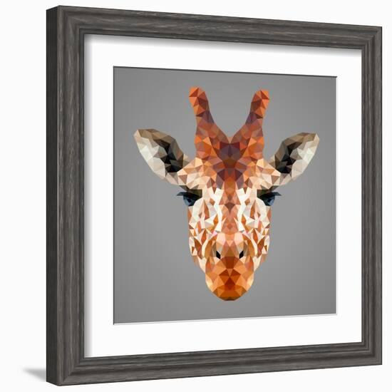 Giraffe Low Poly Portrait-kakmyc-Framed Art Print