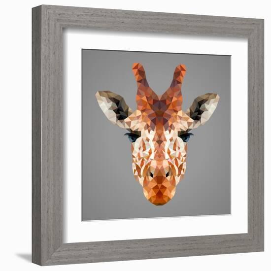 Giraffe Low Poly Portrait-kakmyc-Framed Art Print