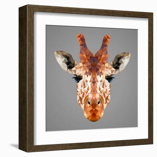 Giraffe Low Poly Portrait-kakmyc-Framed Art Print