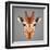 Giraffe Low Poly Portrait-kakmyc-Framed Art Print