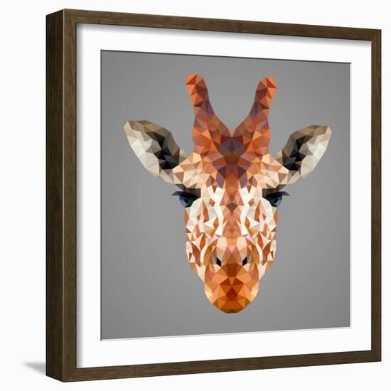 Giraffe Low Poly Portrait-kakmyc-Framed Art Print