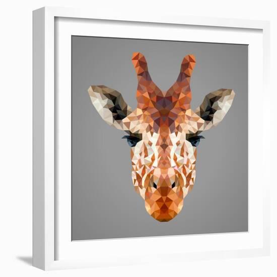 Giraffe Low Poly Portrait-kakmyc-Framed Art Print