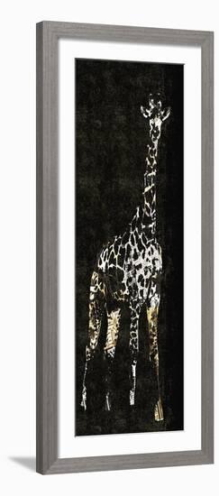 Giraffe on Black-Whoartnow-Framed Giclee Print