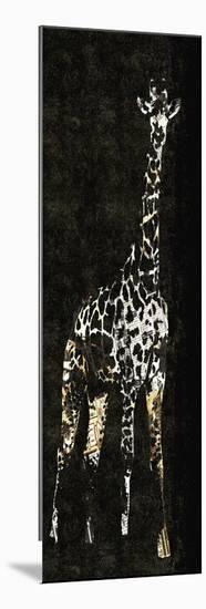 Giraffe on Black-Whoartnow-Mounted Giclee Print