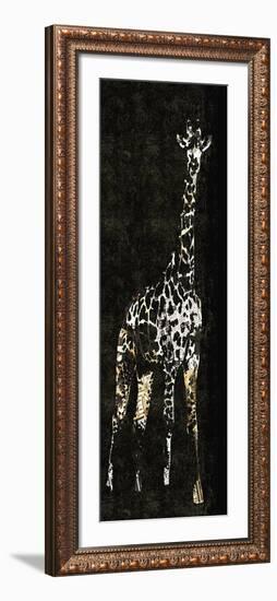 Giraffe on Black-Whoartnow-Framed Giclee Print