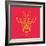 Giraffe on Red-Lisa Kroll-Framed Art Print