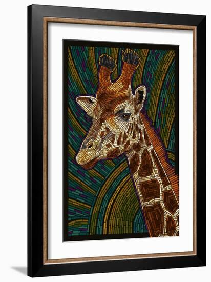 Giraffe - Paper Mosaic-Lantern Press-Framed Art Print