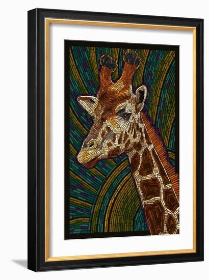 Giraffe - Paper Mosaic-Lantern Press-Framed Art Print