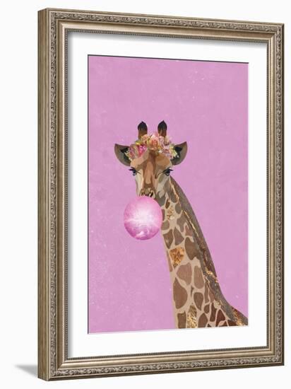 Giraffe pink bubblegum-Sarah Manovski-Framed Giclee Print