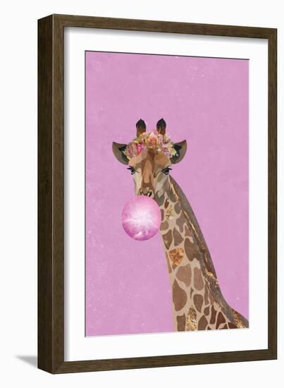 Giraffe pink bubblegum-Sarah Manovski-Framed Giclee Print