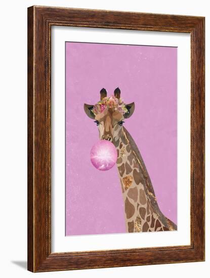 Giraffe pink bubblegum-Sarah Manovski-Framed Giclee Print