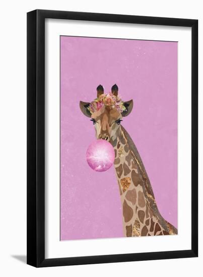 Giraffe pink bubblegum-Sarah Manovski-Framed Giclee Print