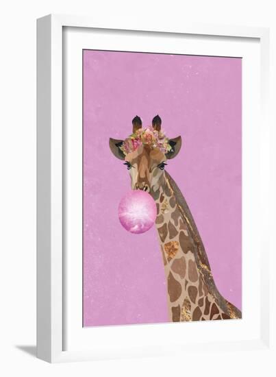 Giraffe pink bubblegum-Sarah Manovski-Framed Giclee Print