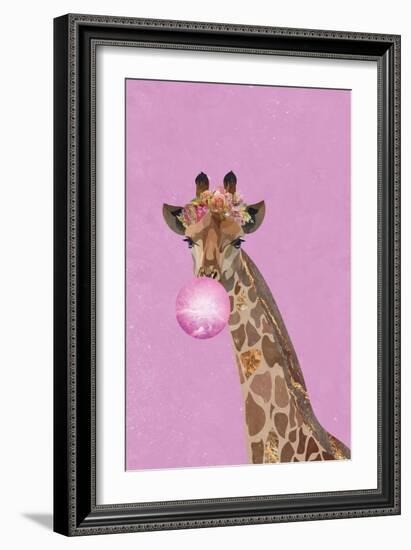 Giraffe pink bubblegum-Sarah Manovski-Framed Giclee Print