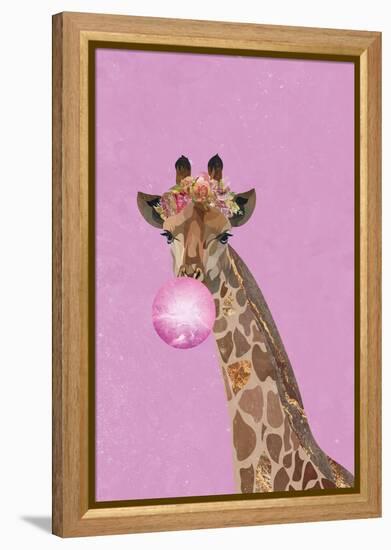 Giraffe pink bubblegum-Sarah Manovski-Framed Premier Image Canvas