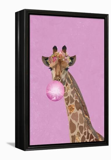 Giraffe pink bubblegum-Sarah Manovski-Framed Premier Image Canvas