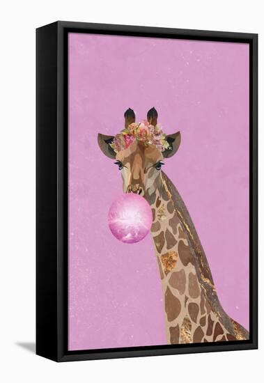 Giraffe pink bubblegum-Sarah Manovski-Framed Premier Image Canvas