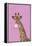 Giraffe pink bubblegum-Sarah Manovski-Framed Premier Image Canvas