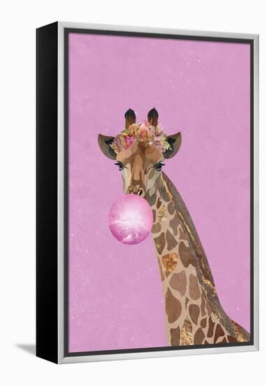 Giraffe pink bubblegum-Sarah Manovski-Framed Premier Image Canvas