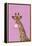 Giraffe pink bubblegum-Sarah Manovski-Framed Premier Image Canvas