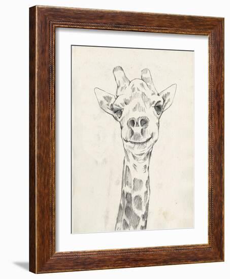 Giraffe Portrait I-Jennifer Goldberger-Framed Art Print